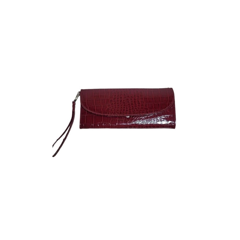 NWT Mundi Wristlet Wallet Embozzed Animal Skin Red Faux Leather Change